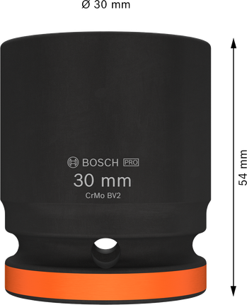 Vaso de impacto Bosch PRO de 30 mm y entrada de 3/4 de pulgada.